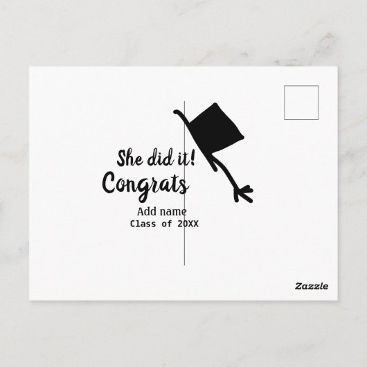 Ze deed het gefeliciteerd afstuderen voeg studentn briefkaart (Achterkant)