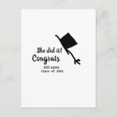 Ze deed het gefeliciteerd afstuderen voeg studentn briefkaart (Voorkant)