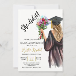 Ze deed het Graduation Party Kaart