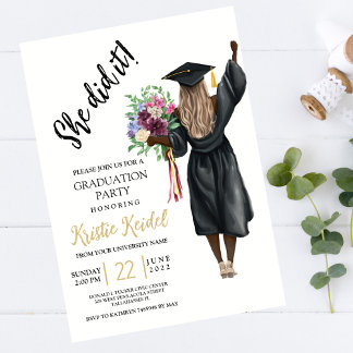 Ze deed het Graduation Party Kaart