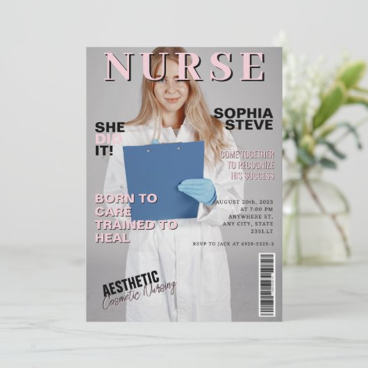 Ze deed het in het fototijdschrift van het verplee kaart (Staand voorkant)