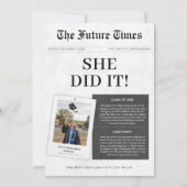 Ze deed het klassieke oude krant Afstuderen foto Kaart (Voorkant)