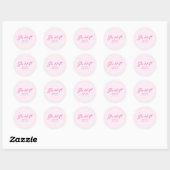 Ze deed het minimaal schattig roze Graduation Part Ronde Sticker (Vel)