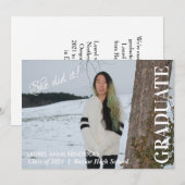 Ze deed het! Minimale tekst Afstuderen foto Kaart (Voorkant / Achterkant)