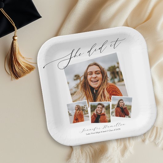 Ze deed het minimalistische foto Afstudeerder part Papieren Bordje