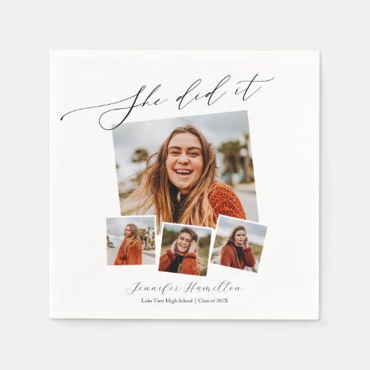 Ze deed het minimalistische foto Afstudeerder part Servet (Voorkant)