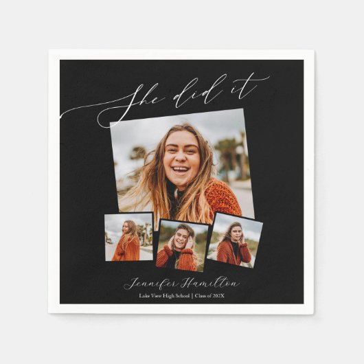 Ze deed het minimalistische foto Afstudeerder part Servet (Voorkant)