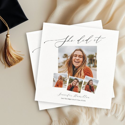 Ze deed het minimalistische foto Afstudeerder part Servet