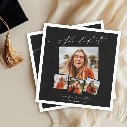 Ze deed het minimalistische foto Afstudeerder part Servet