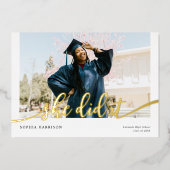 Ze deed het Modern Photo Afstuderen Folie Uitnodiging (Voorkant)