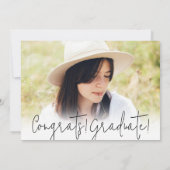 Ze deed het Modern White op zwart foto-afstuderen Kaart (Achterkant)