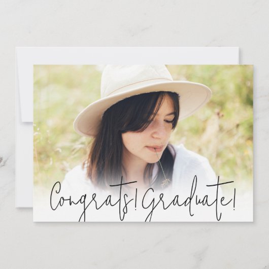 Ze deed het Modern zwart-wit foto-afstuderen Kaart (Achterkant)