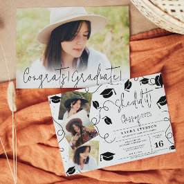 Ze deed het Modern zwart-wit foto-afstuderen Kaart