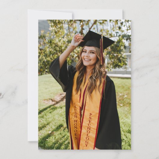 Ze deed het Moderne Elegant Photo Afstuderen Kaart (Achterkant)