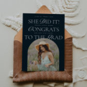 Ze deed het Navy Arch Hybrid Font Modern Afstudere Kaart