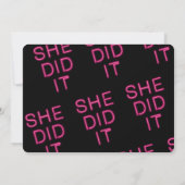 Ze deed het Neon Light Graduation Party Invitation Kaart (Achterkant)