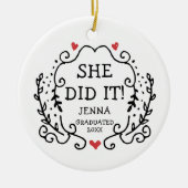 Ze deed het op maat gesneden moderne Afstuderen Keramisch Ornament (Voorkant)