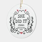 Ze deed het op maat gesneden moderne Afstuderen Keramisch Ornament (Links)