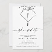 Ze deed het Pet en Tassel Graduation Party Kaart (Voorkant)