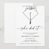 Ze deed het Pet en Tassel Graduation Party Kaart (Voorkant / Achterkant)