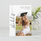 Ze deed het Photo Arch Vertical Script-Afstuderen Kaart (Staand voorkant)