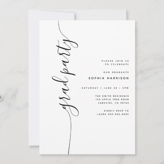 Ze deed het Photo Arch Vertical Script-Afstuderen Kaart (Achterkant)