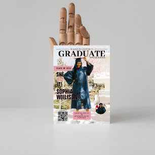 Ze deed het qr code magazine foto afstuderen kaart