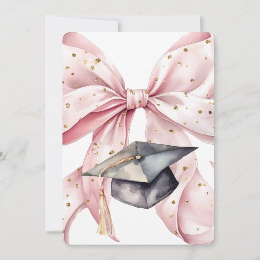 Ze deed het Roos Gold Afstuderen Invitation Kaart (Achterkant)