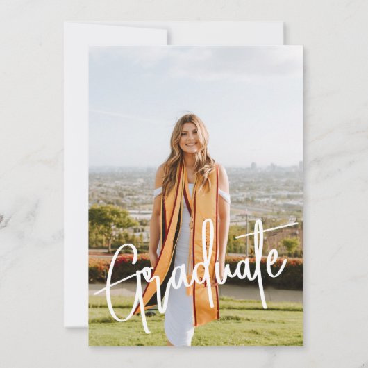 Ze deed het roze fotomoderne Afstuderen Kaart (Achterkant)