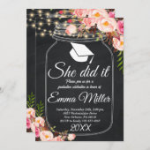 Ze deed het, schoolbordafstudeerfeest kaart (Voorkant / Achterkant)