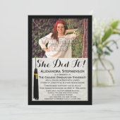 Ze deed het Tassel Photo College Graduy Kaart (Staand voorkant)