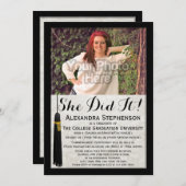 Ze deed het Tassel Photo College Graduy Kaart (Voorkant / Achterkant)