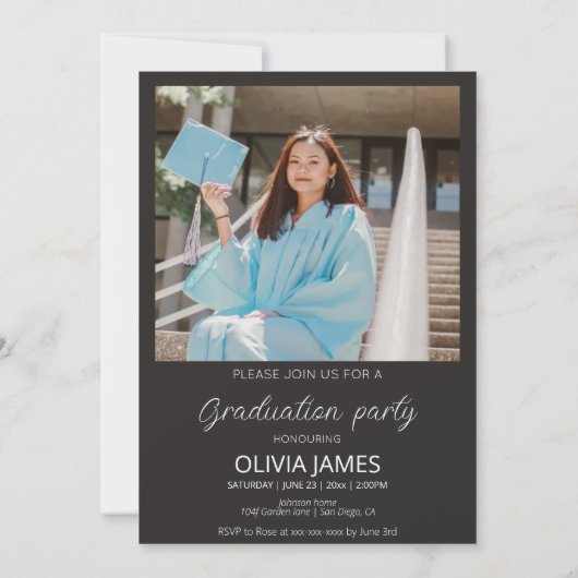 Ze deed het typografie foto afstuderen kaart (Achterkant)