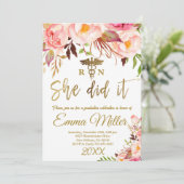 Ze deed het - Verpleegkunde School Gold Graduation Kaart (Staand voorkant)