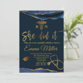 Ze deed het - Verpleegschool Marine & Gold Afstude Kaart (Staand voorkant)