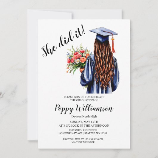 Ze deed het Waterverf Afstuderen Kaart (Voorkant)