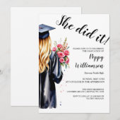 Ze deed het Waterverf Afstuderen Kaart (Voorkant / Achterkant)