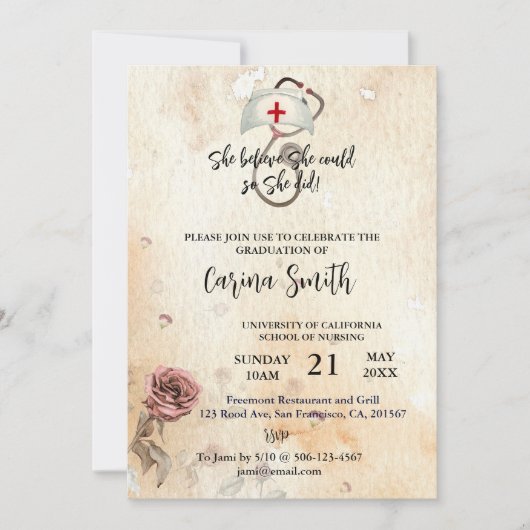 Ze denkt dat ze Afstuderen kan Kaart (Voorkant)