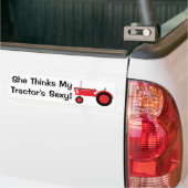 Ze denkt rood bumpersticker (Op Truck)