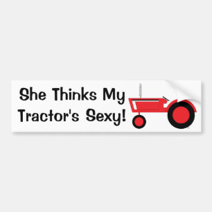 Ze denkt rood bumpersticker