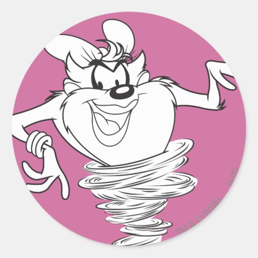 Ze-Devil Black en White Ronde Sticker (Voorkant)