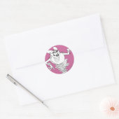 Ze-Devil Black en White Ronde Sticker (Envelop)