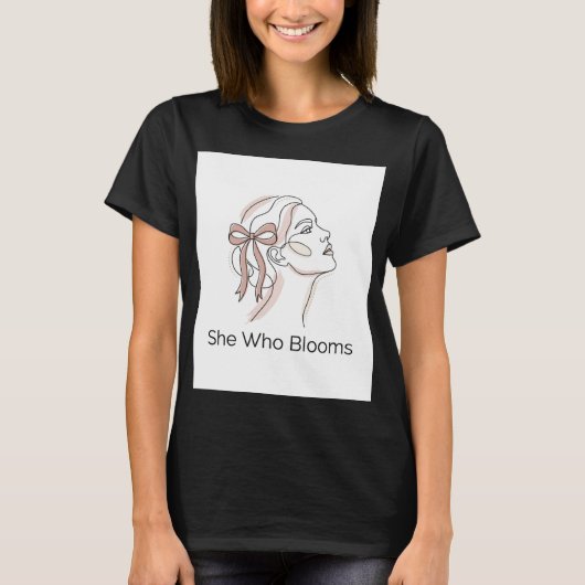 Ze Die Bloeit Lijnkunst Dames T-Shirt | (Voorkant)