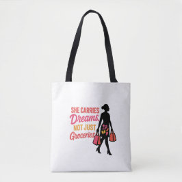 Ze draagt dromen - Inspirerend voor vrouwen Tote Bag
