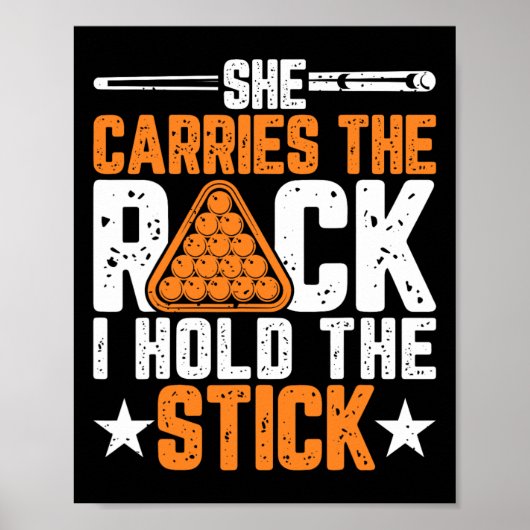 Ze draagt het rek I Hold The Stick - Funny Bill Poster (Voorkant)