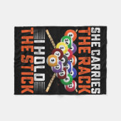 Ze draagt het rek Ik hou de stok biljart PL Fleece Deken (Voorkant (Horizontaal))