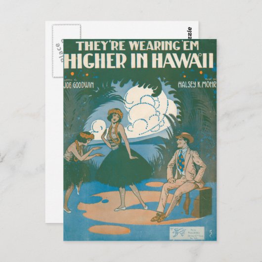 Ze dragen "Em Hoger in Hawaï Briefkaart (Voorkant / Achterkant)