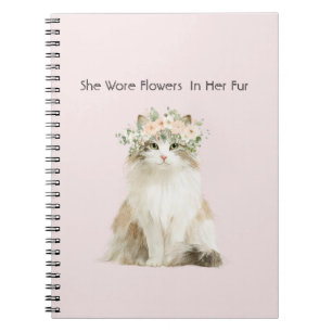 Ze droeg bloemen in haar vacht kat notitieboek