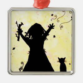 Ze droomt van Magie in de maan Metalen Ornament