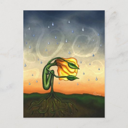 Ze droomt van zonnige dagen briefkaart (Voorkant)